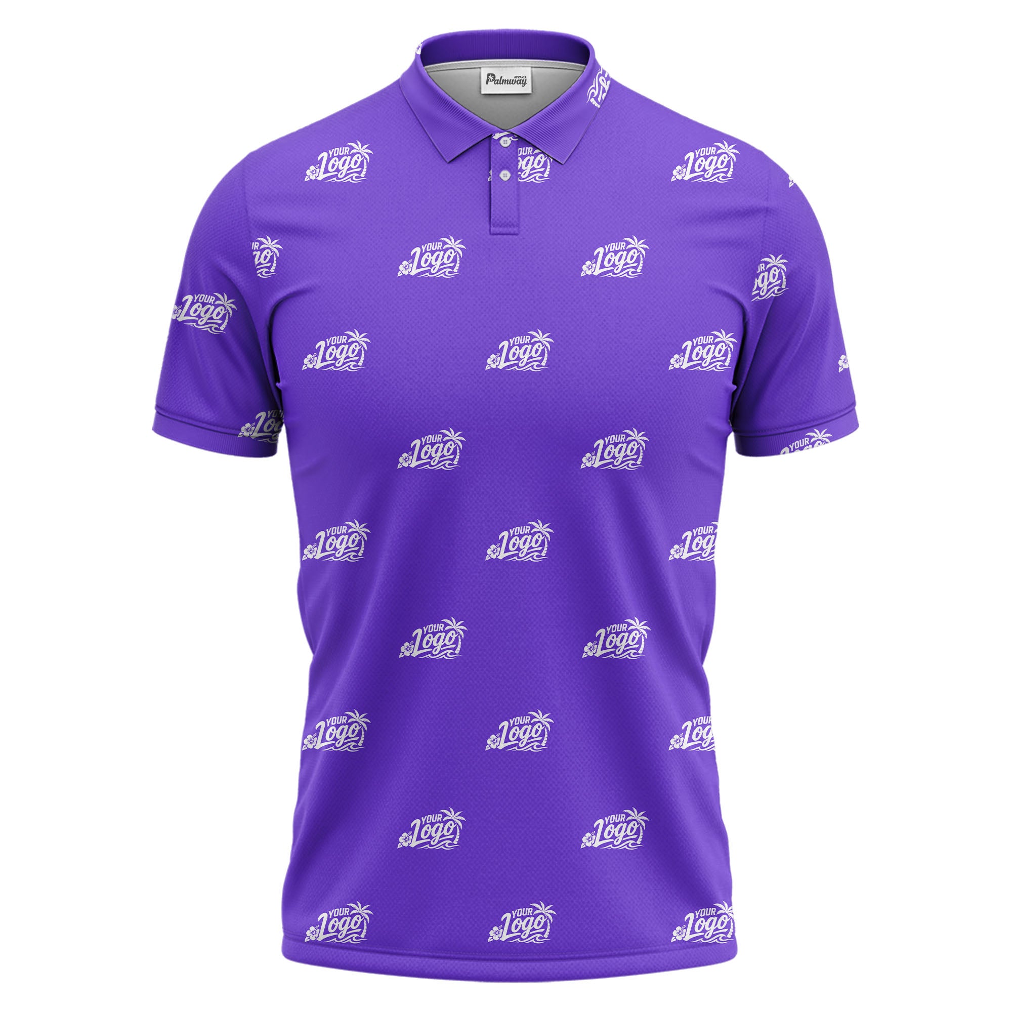 your logo repeat pattern black customizable professional polo shirt