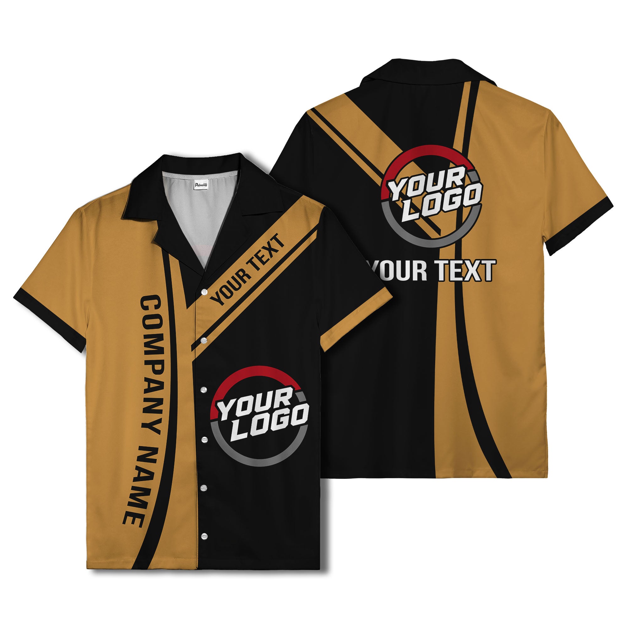 diagonal stripe custom logo company name hawaiian shirt for teams