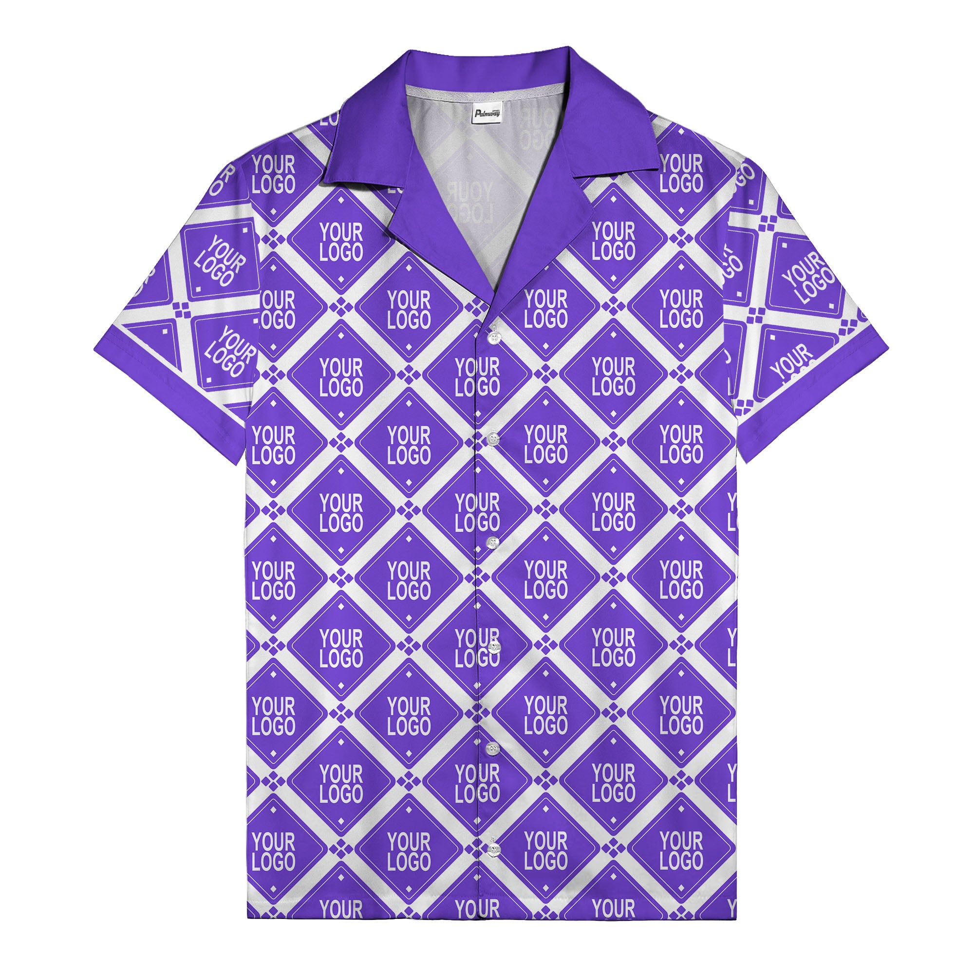diamond repeat logo geometric hawaiian shirt for men