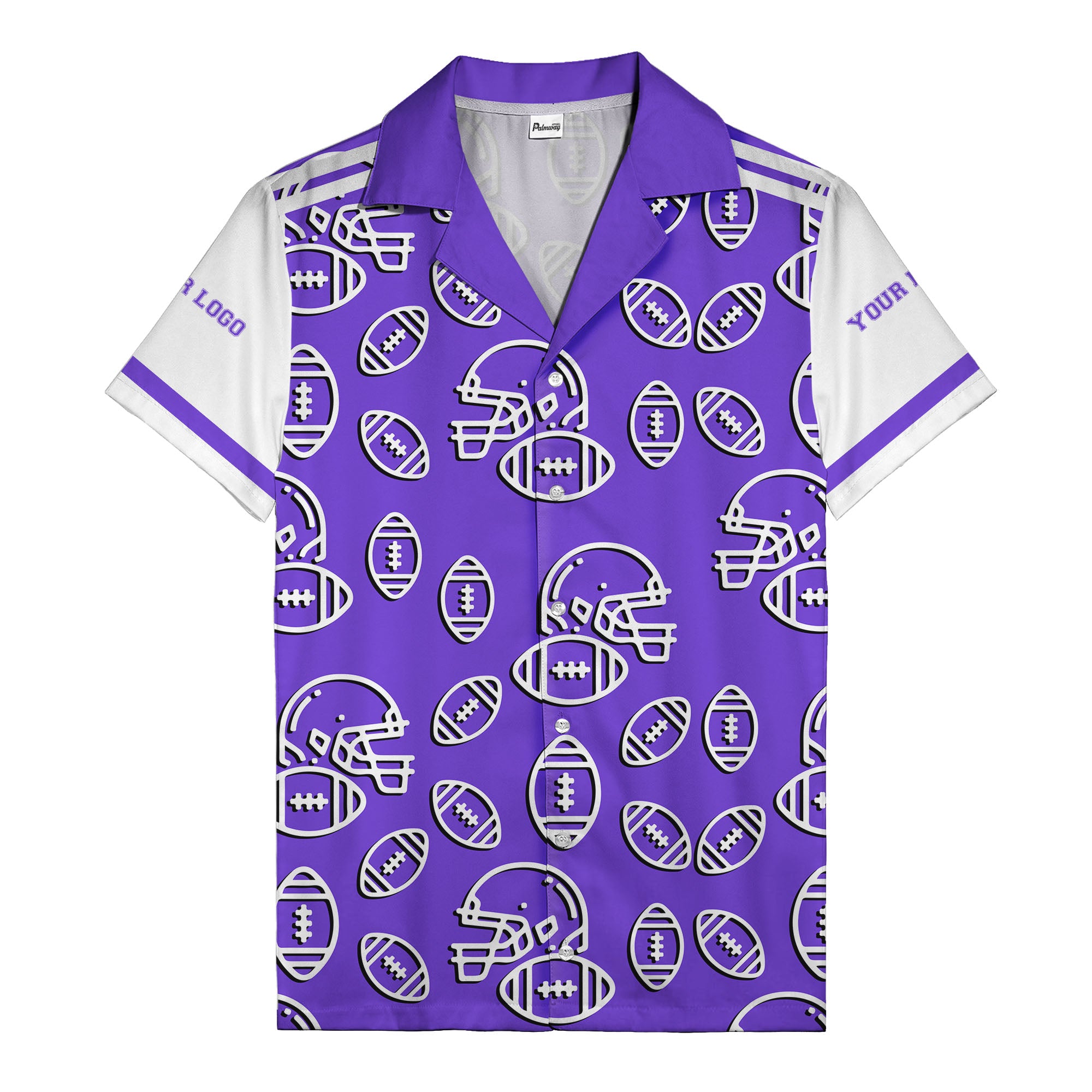 football helmets & balls repeat hawaiian shirt for men