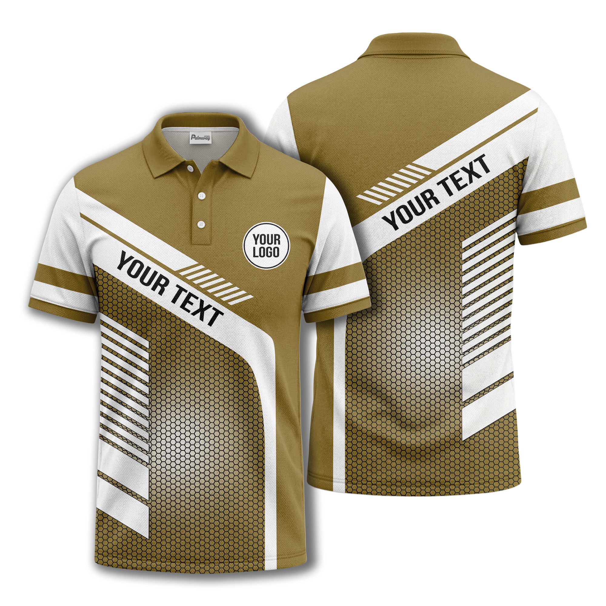 hexagon diagonal stripe geometric custom logo modern polo shirt