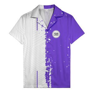 ink splattered abstract lines monochrome hawaiian shirt