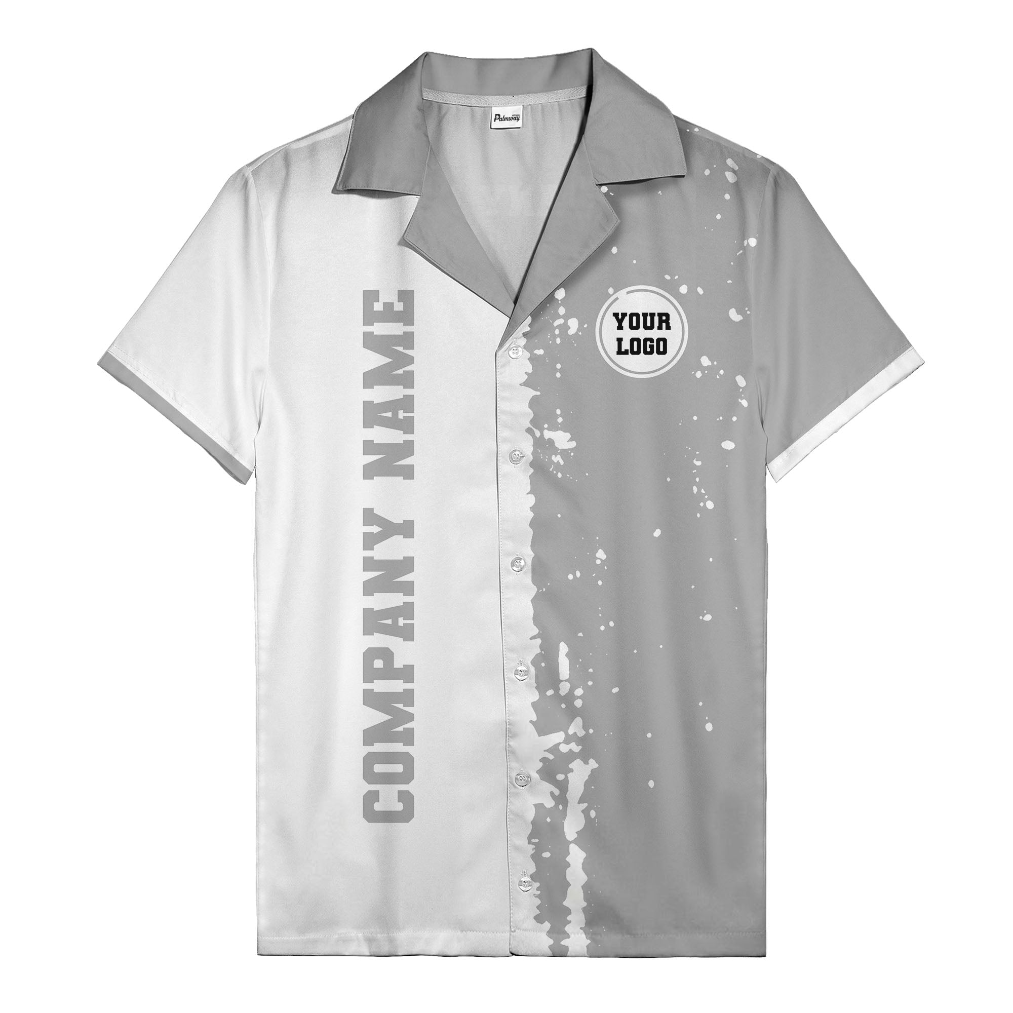 jet black paint splatter custom logo hawaiian shirt for men