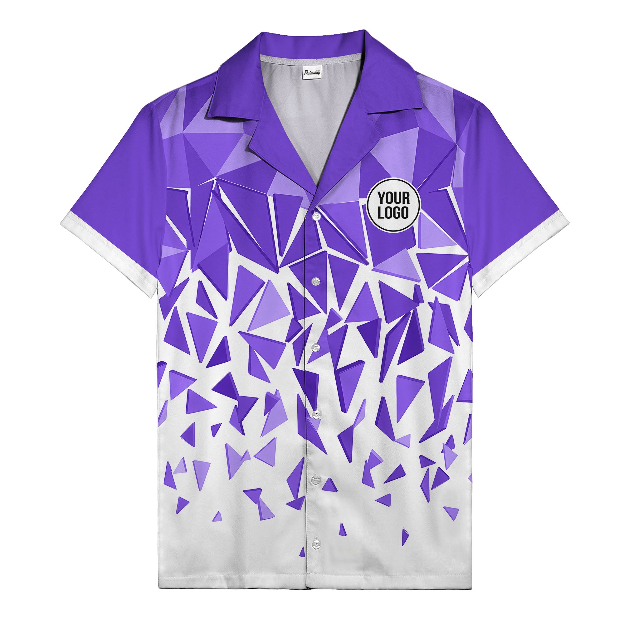 modern abstract triangular geometric hawaiian shirt for men