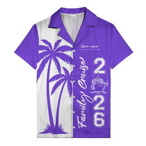 palm tree cruise ship family vacation graphic hawaiian shirt