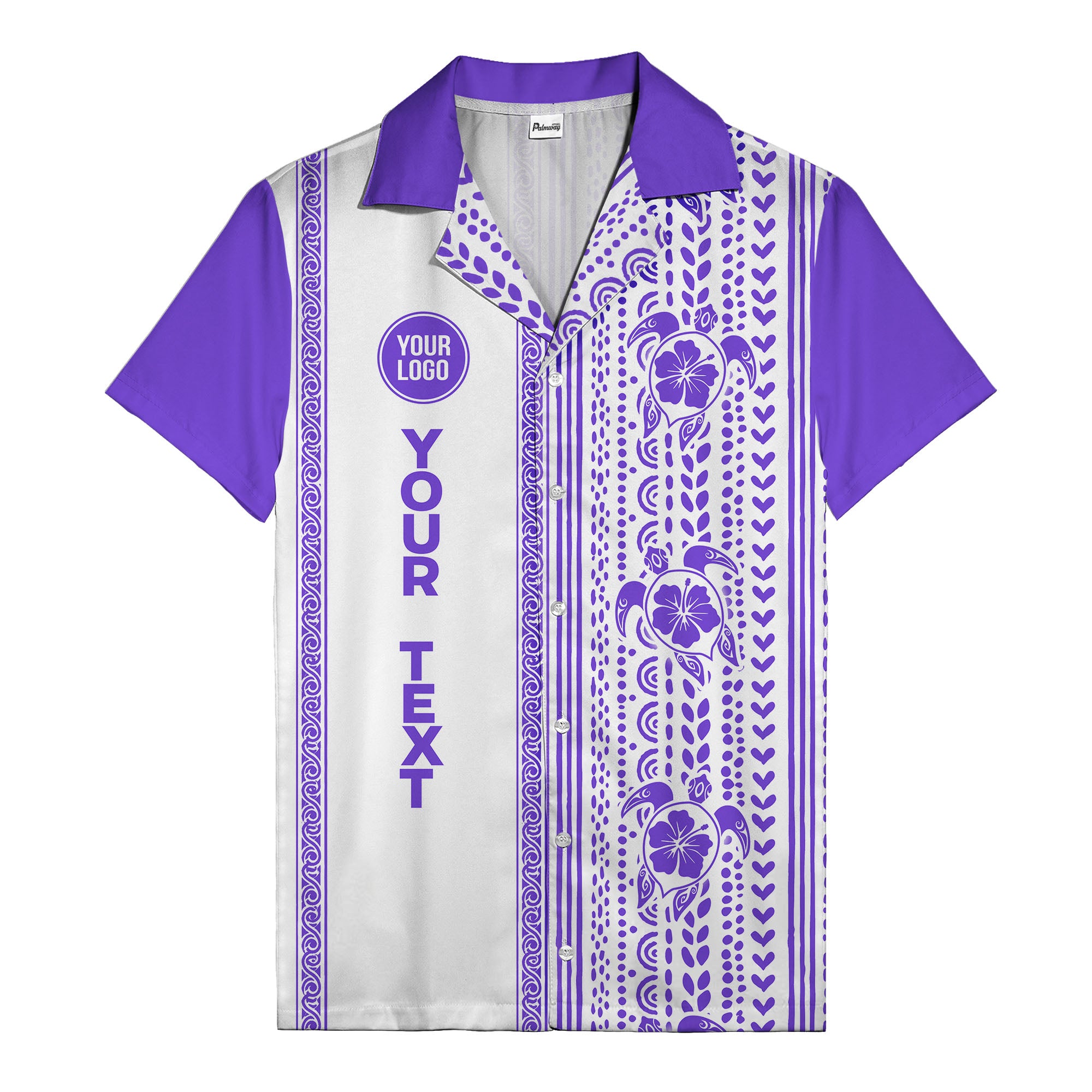polynesian tribal turtles & hibiscus stripes black white hawaiian shirt