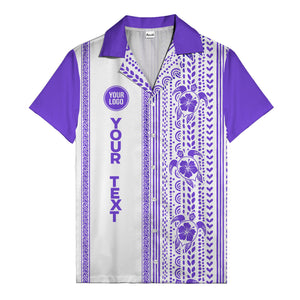 polynesian tribal turtles & hibiscus stripes black white hawaiian shirt