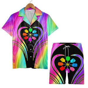 Rainbow Bowling Hawaiian Shirt - Colorful Abstract Swirl Pins Vibrant Sport Tee