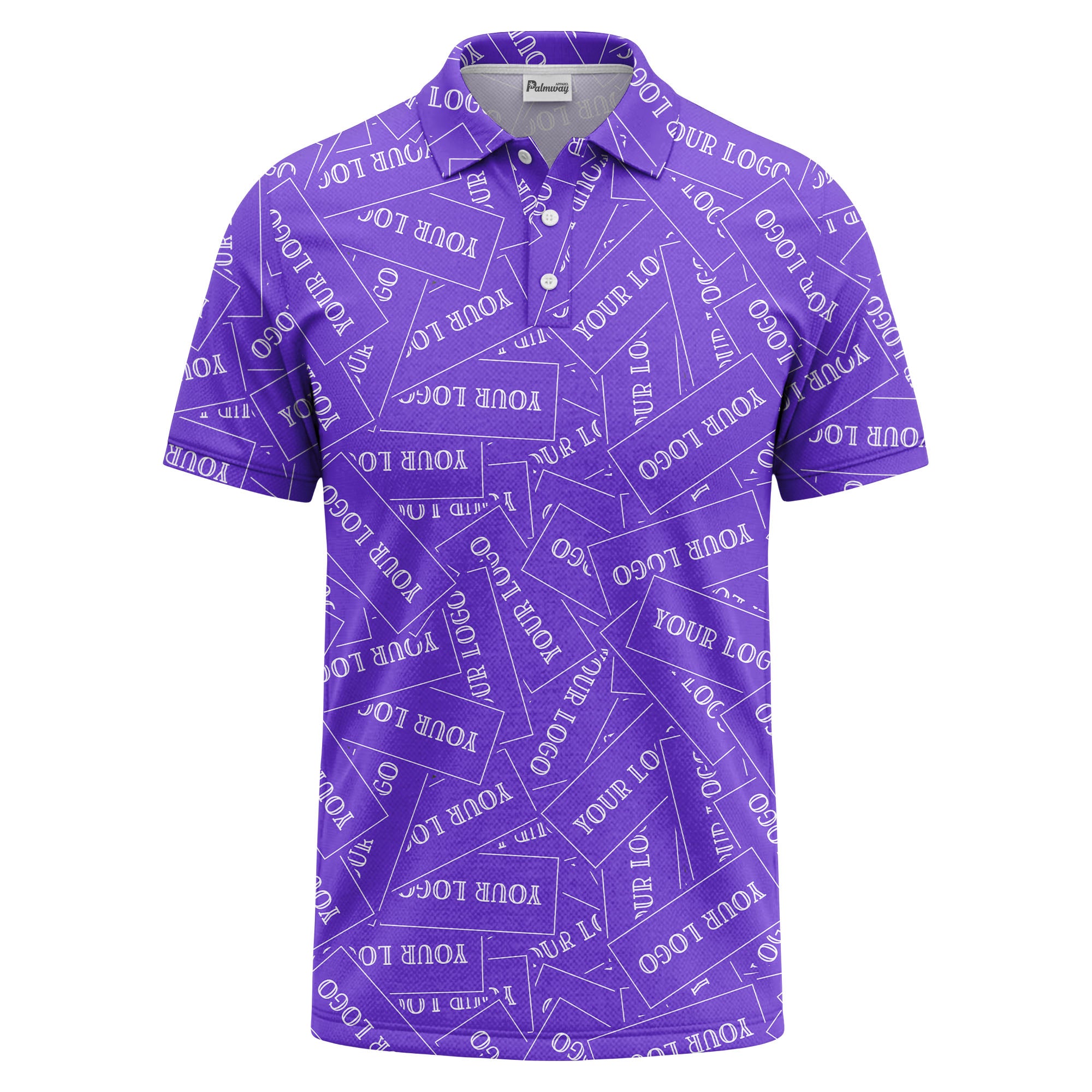 repeat your logo on black ground custom polo shirt