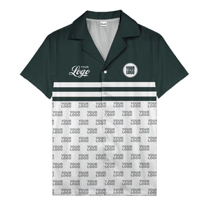 repeating customizable logo hawaiian shirt personalized text aloha button down shirt