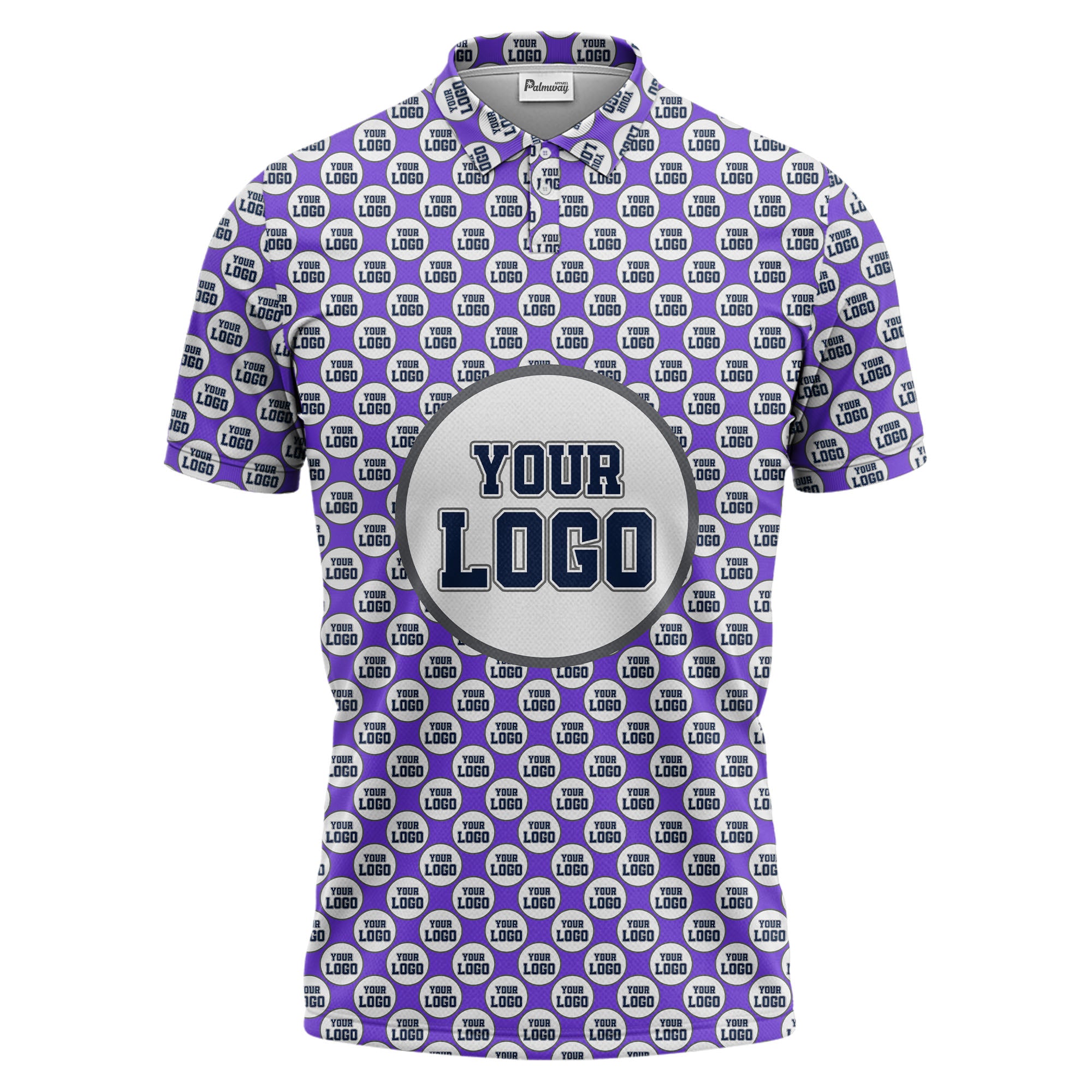 Repeating Personalized Logo Polo Shirt With Custom Text & Illustrated Icons