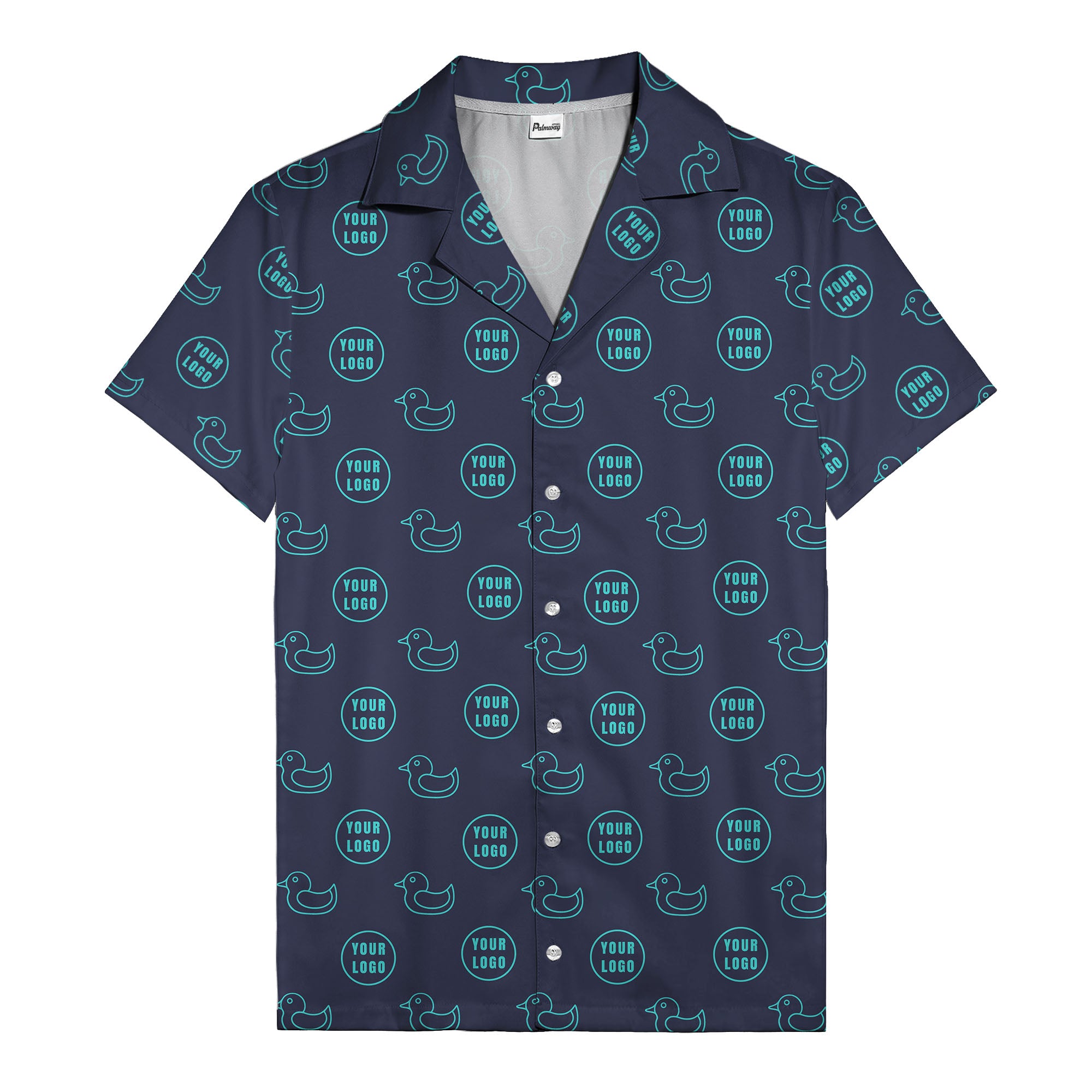 rubber duck & custom logo repeat pattern hawaiian shirt