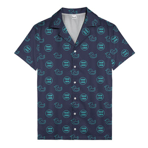 rubber duck & custom logo repeat pattern hawaiian shirt