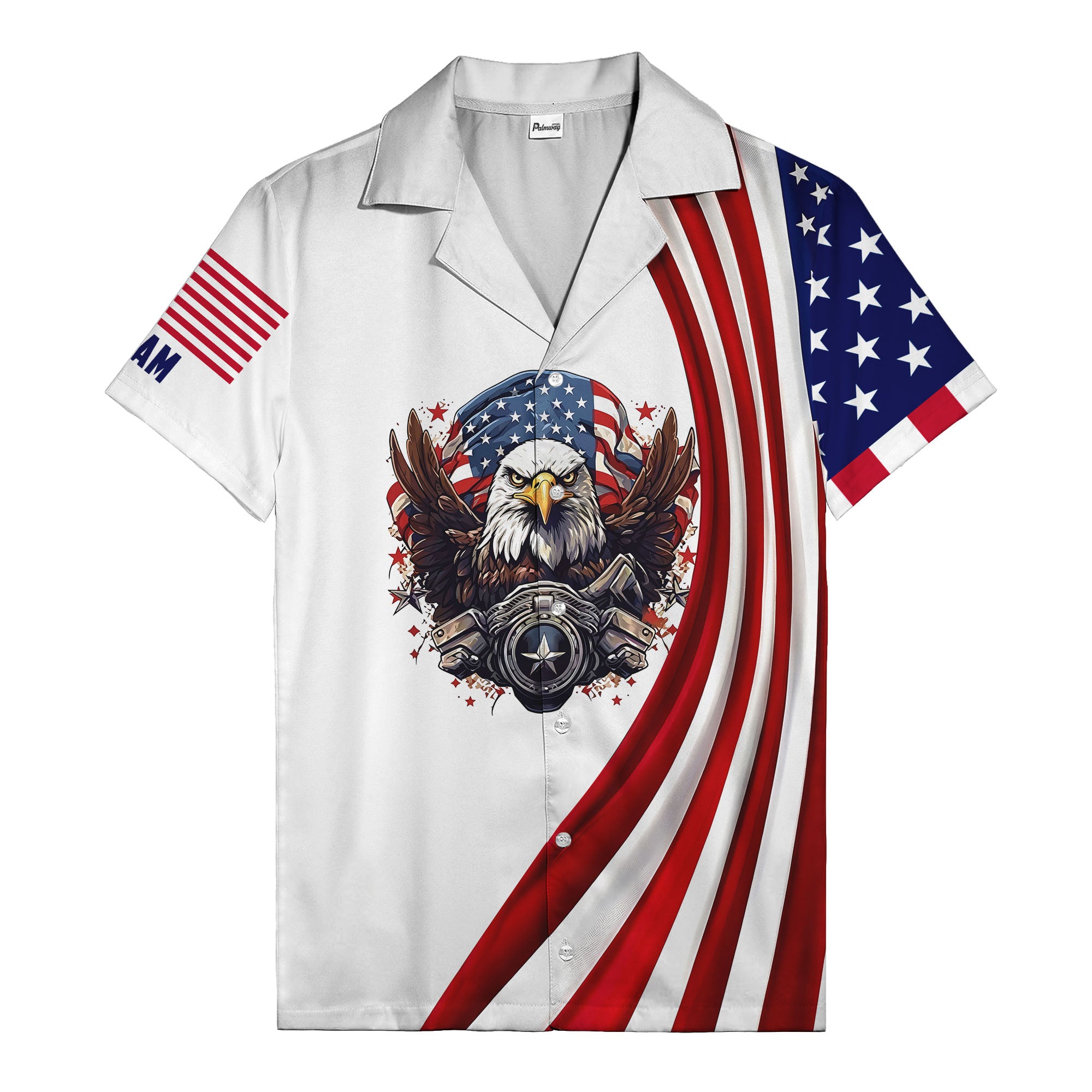 soaring stars and stripes eagle patriotic usa american flag hawaiian shirt for men