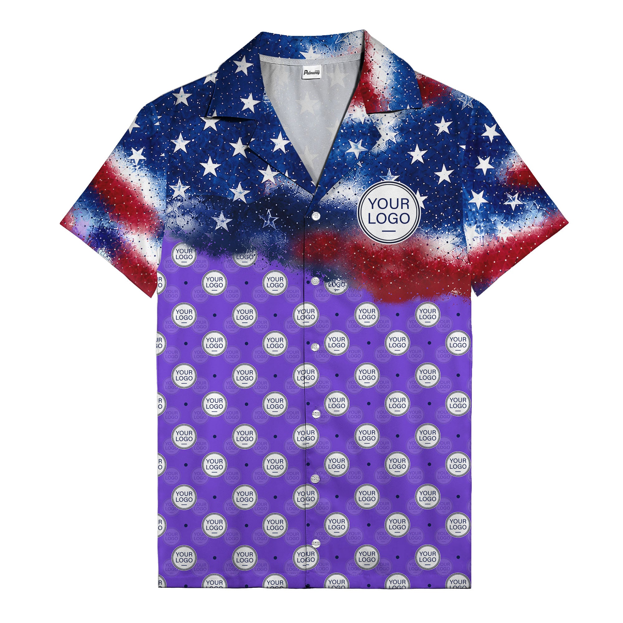stars & stripes american flag custom logo patriotic hawaiian shirt