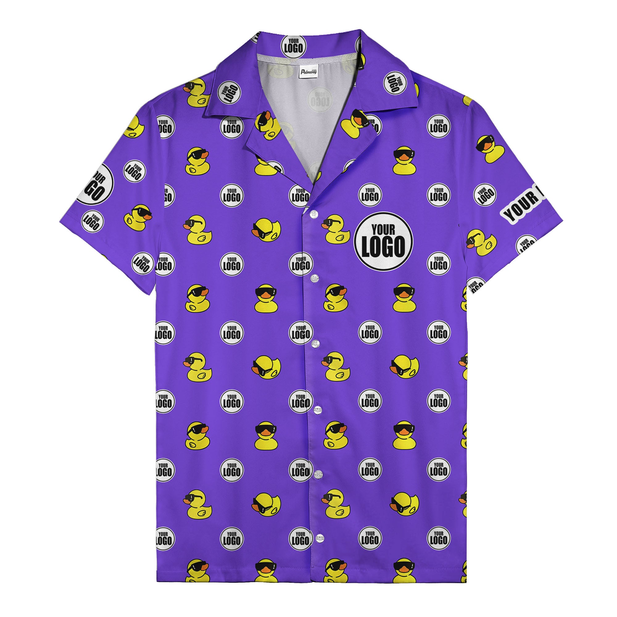 sunglass rubber duckies & custom logo circles fun hawaiian shirt for men