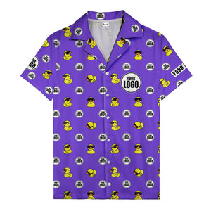 sunglass rubber duckies & custom logo circles fun hawaiian shirt for men