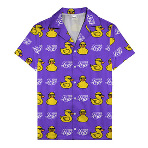 sunglassed rubber ducky parade custom logo hawaiian shirt