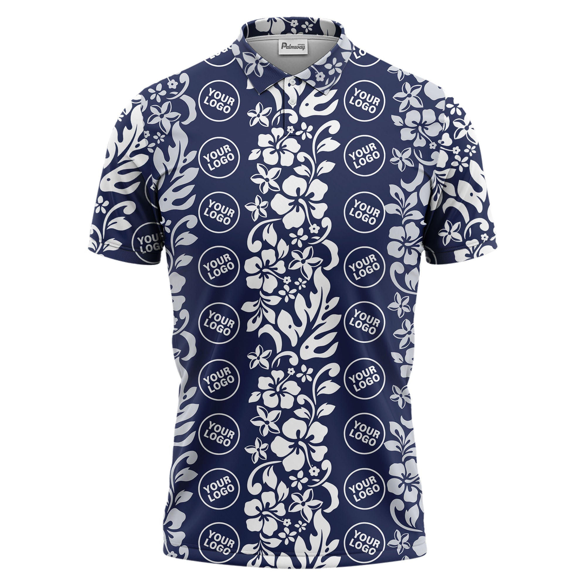 tropical hibiscus custom multi color floral print golf polo shirt for men