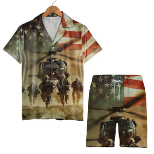 USA Patriotic Soldiers & American Flag Military Hawaiian Shirt – Army Pride