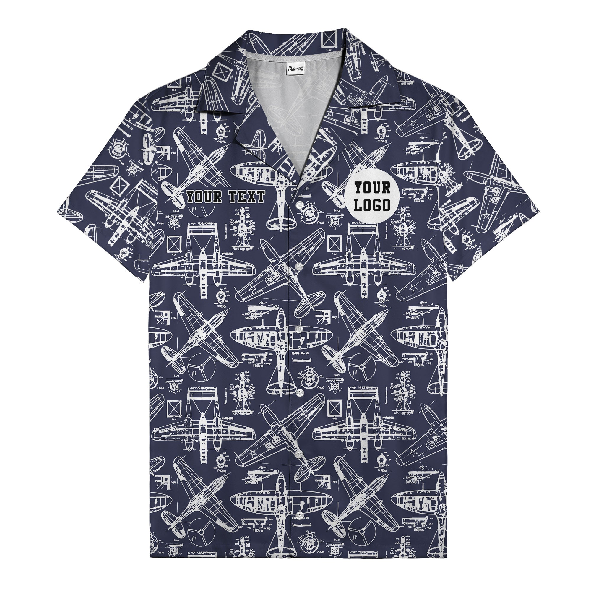 vintage airplane blueprint sketches propeller engine hawaiian shirt