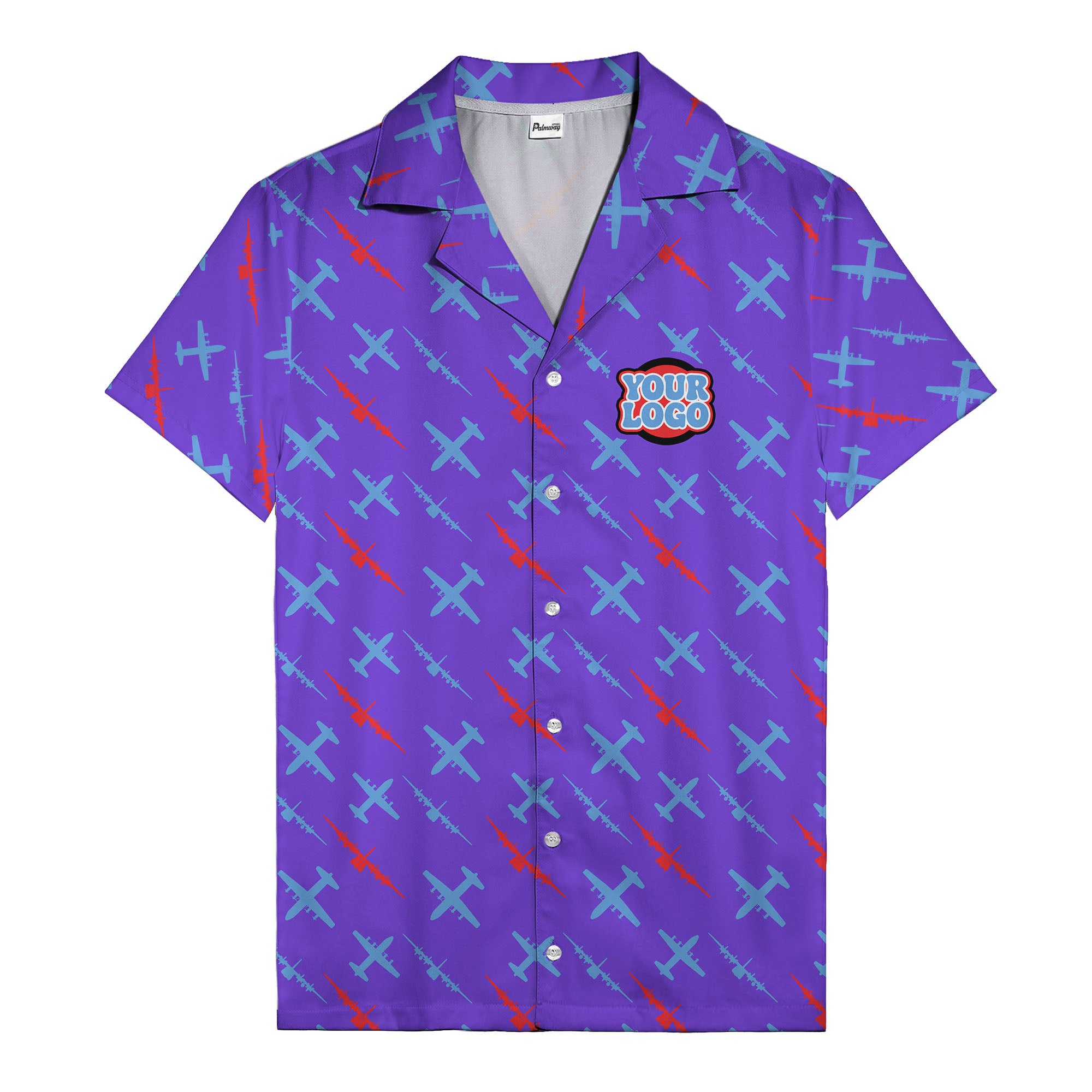 vintage airplane repeat pattern hawaiian shirt for aviation fans