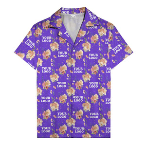 watercolor floral d20 dice hawaiian shirt with custom logo space