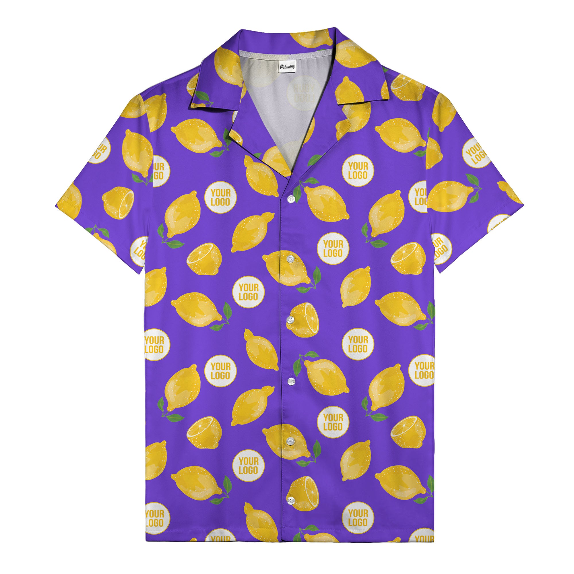 zesty lemon watercolor lemon slices & leaf hawaiian shirt