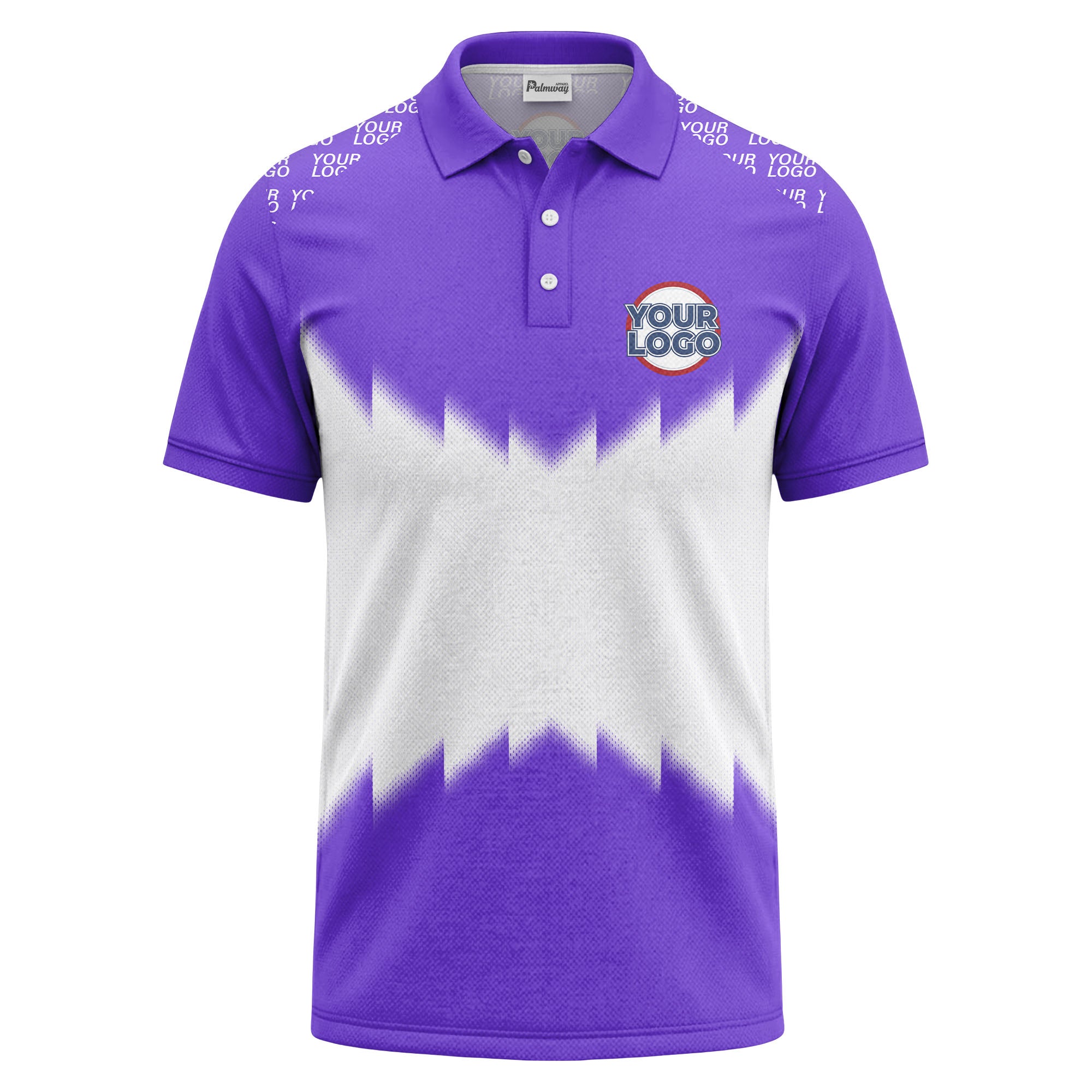 zigzag gradient custom logo polo shirt for men