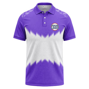 zigzag gradient custom logo polo shirt for men