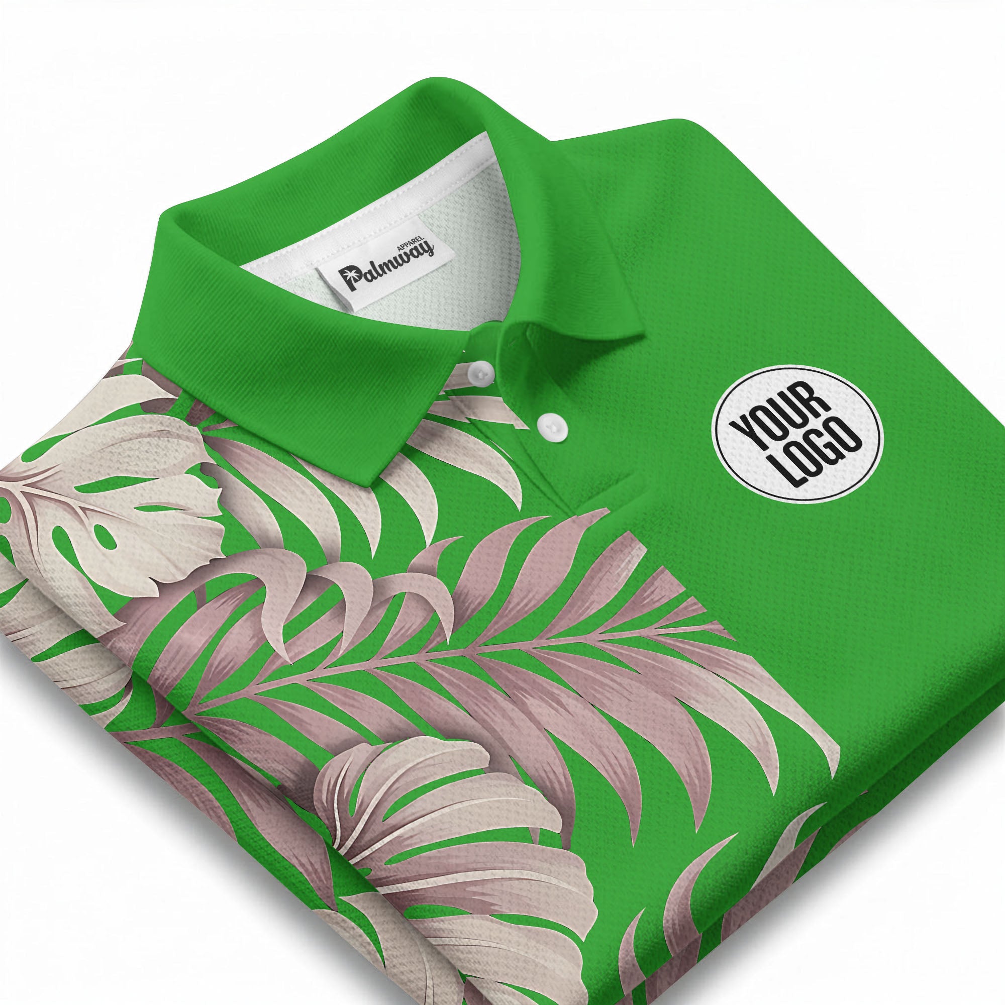illustrated tropical leaf floral summer polo shirt for vacation vibes