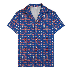 american flag eagle golf cart trophy hawaiian shirt for men