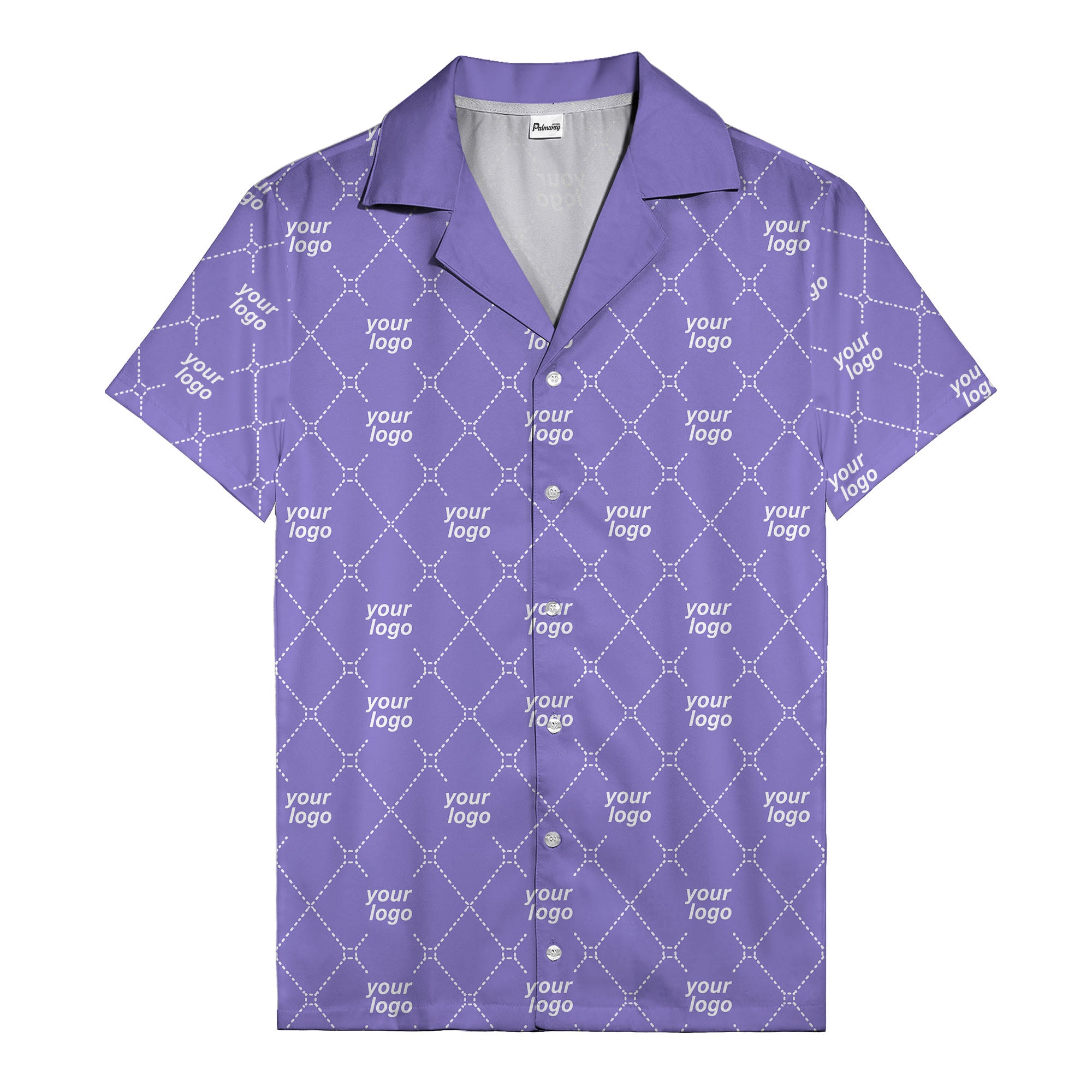 black & white quilted diamond custom logo hawaiian shirt