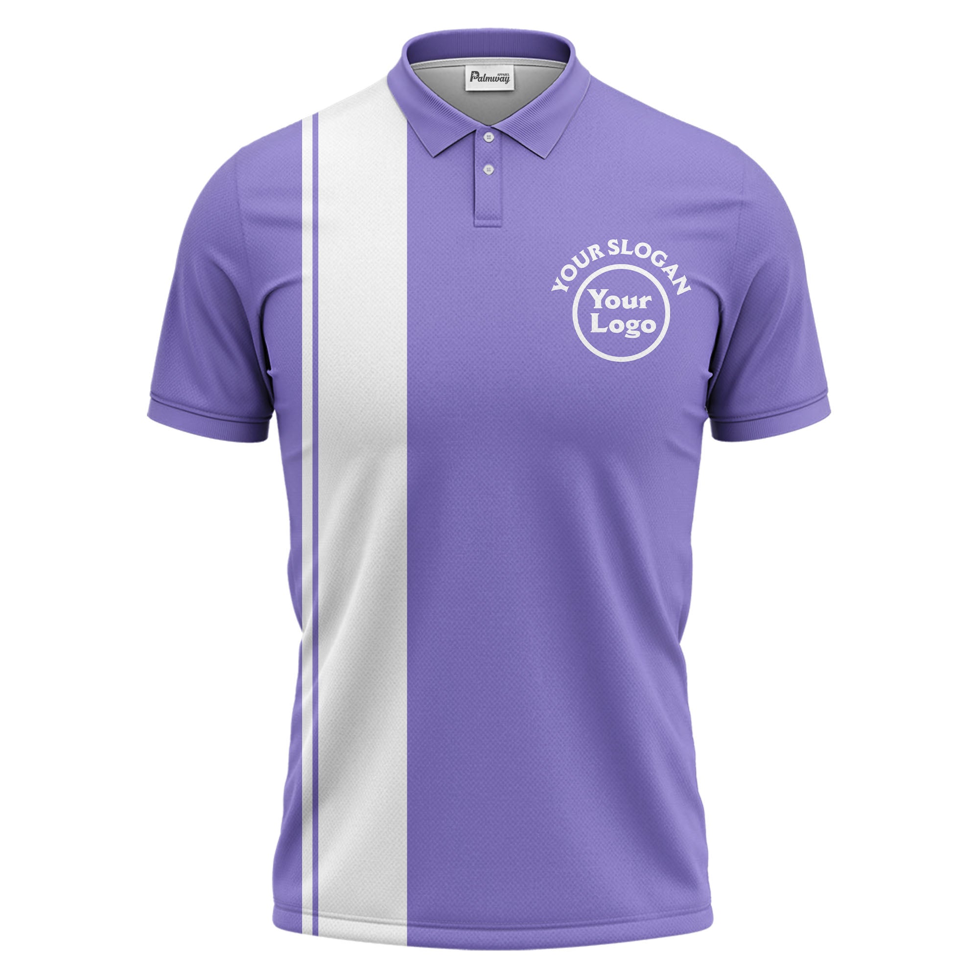 bold black white vertical stripe custom logo golf country club polo shirt