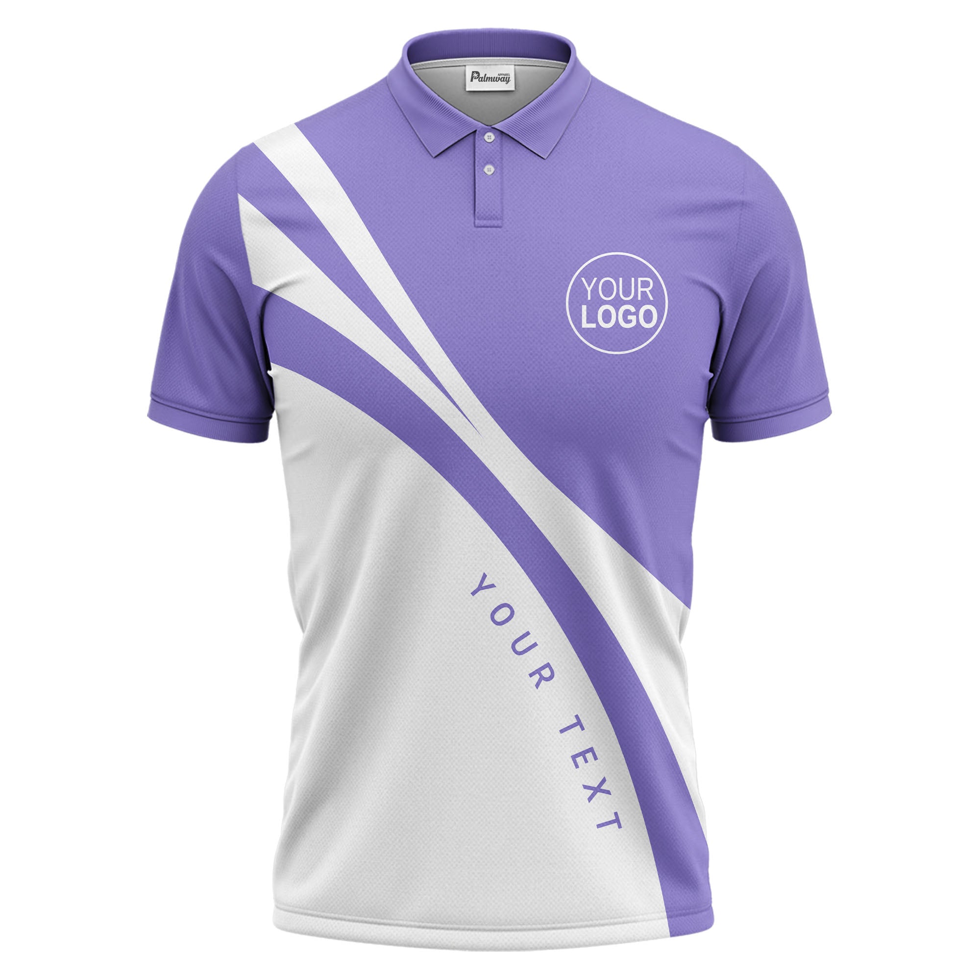 bold diagonal stripes custom logo black white gray modern golf polo shirt