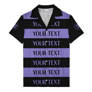 bold horizontal stripes customizable text hawaiian shirt for men