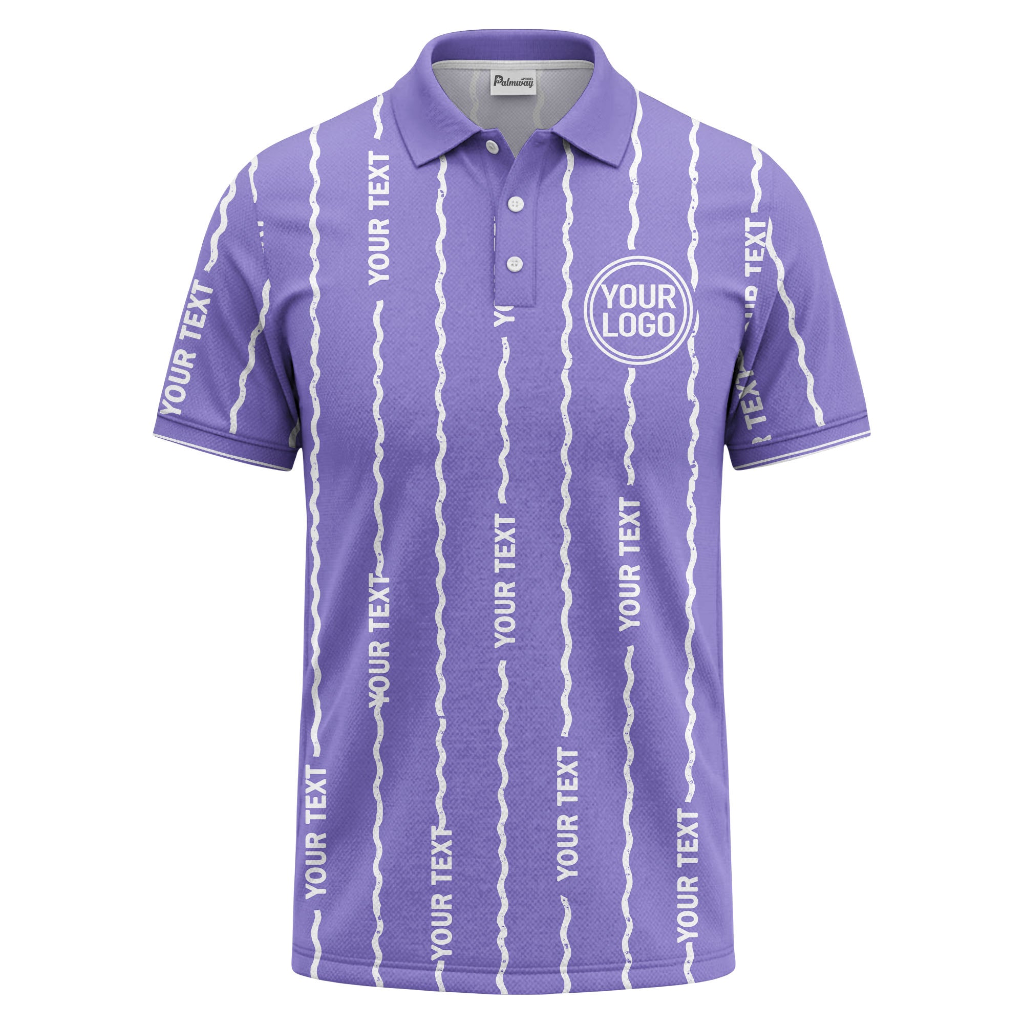 custom logo circle & wavy lines personalized polo shirt