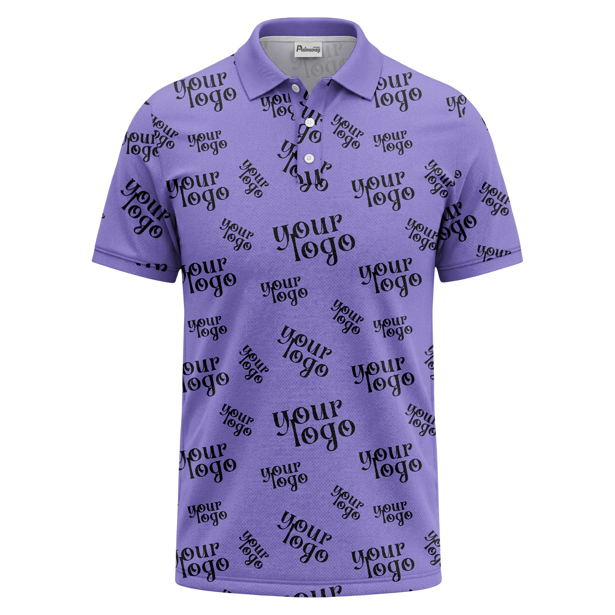 custom logo repeat typography minimalist polo shirt