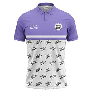 custom logos repeat monochrome black white corporate polo shirt