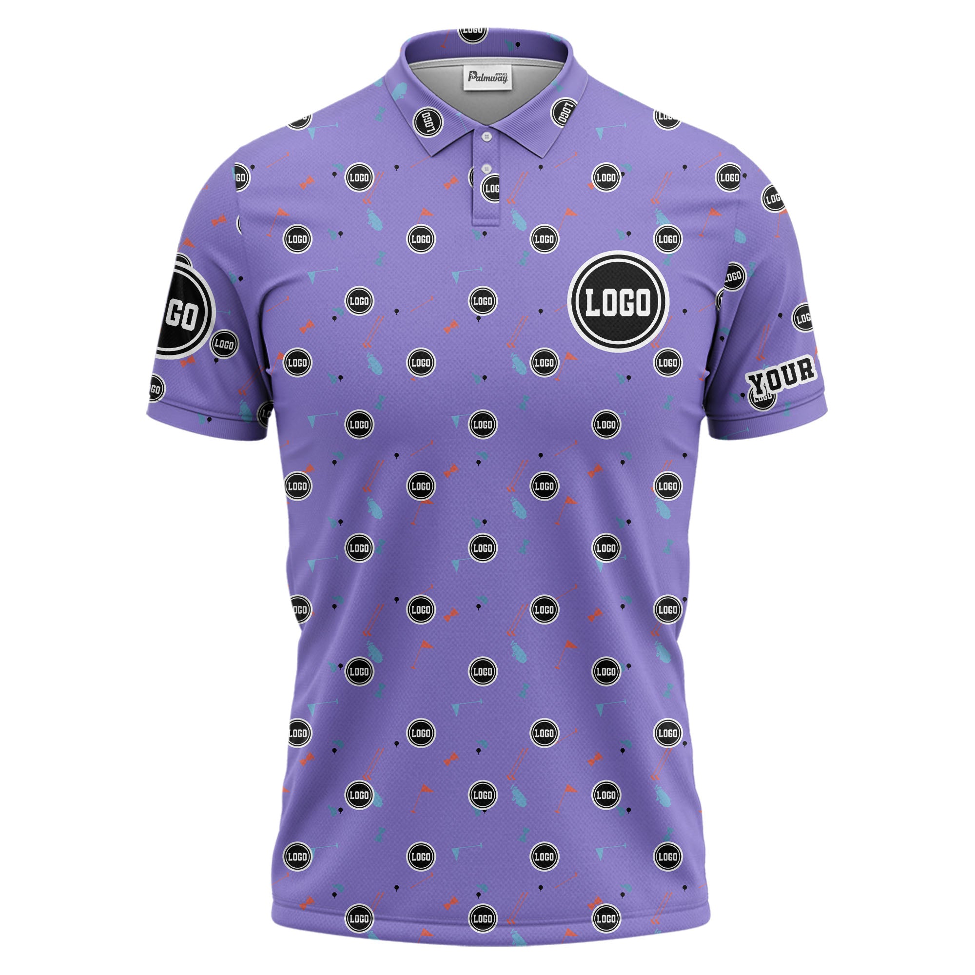 custom multi color golf sports custom logo polo shirt with team event tournament style hawaiian shirt