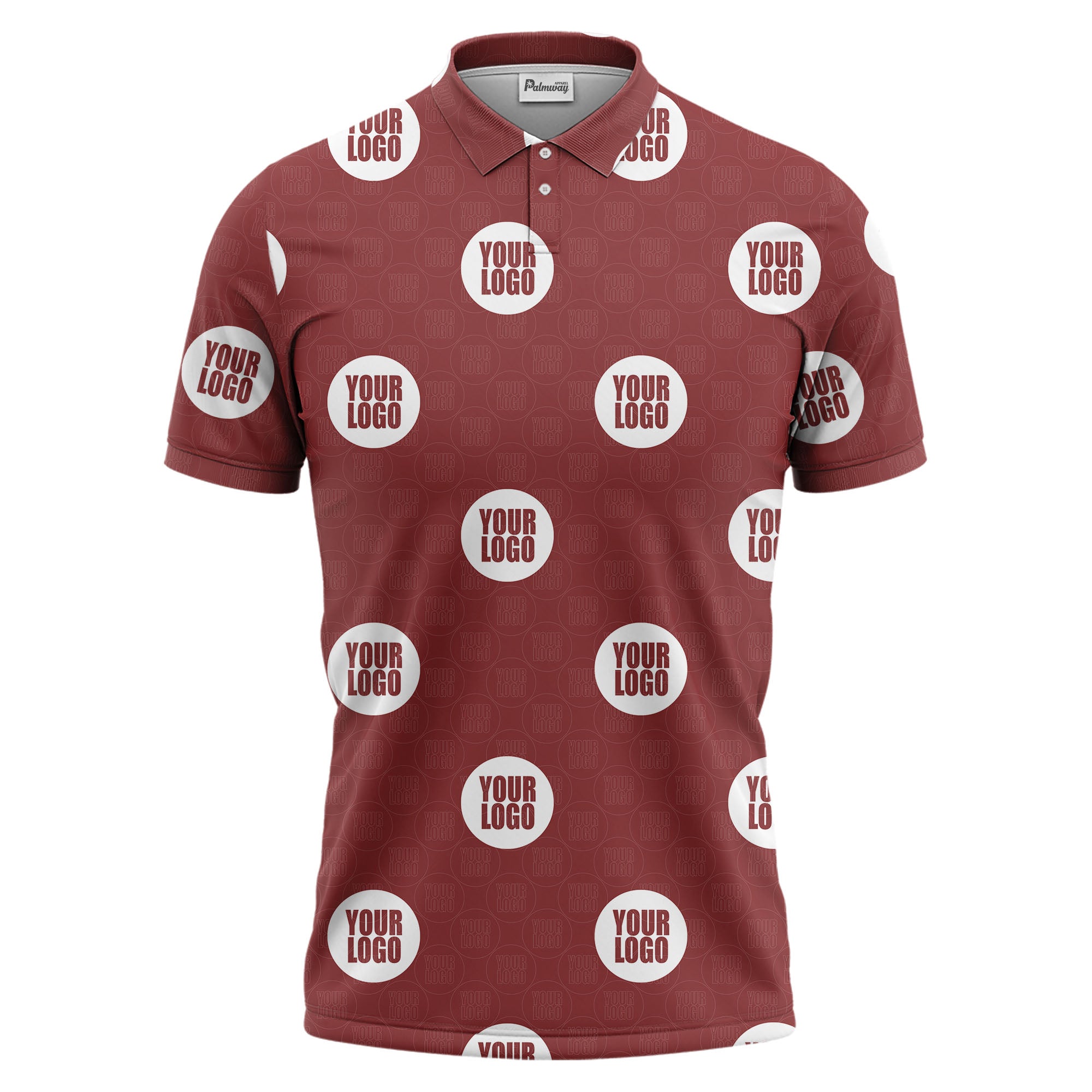 custom logo repeating polo shirt hawaiian shirt