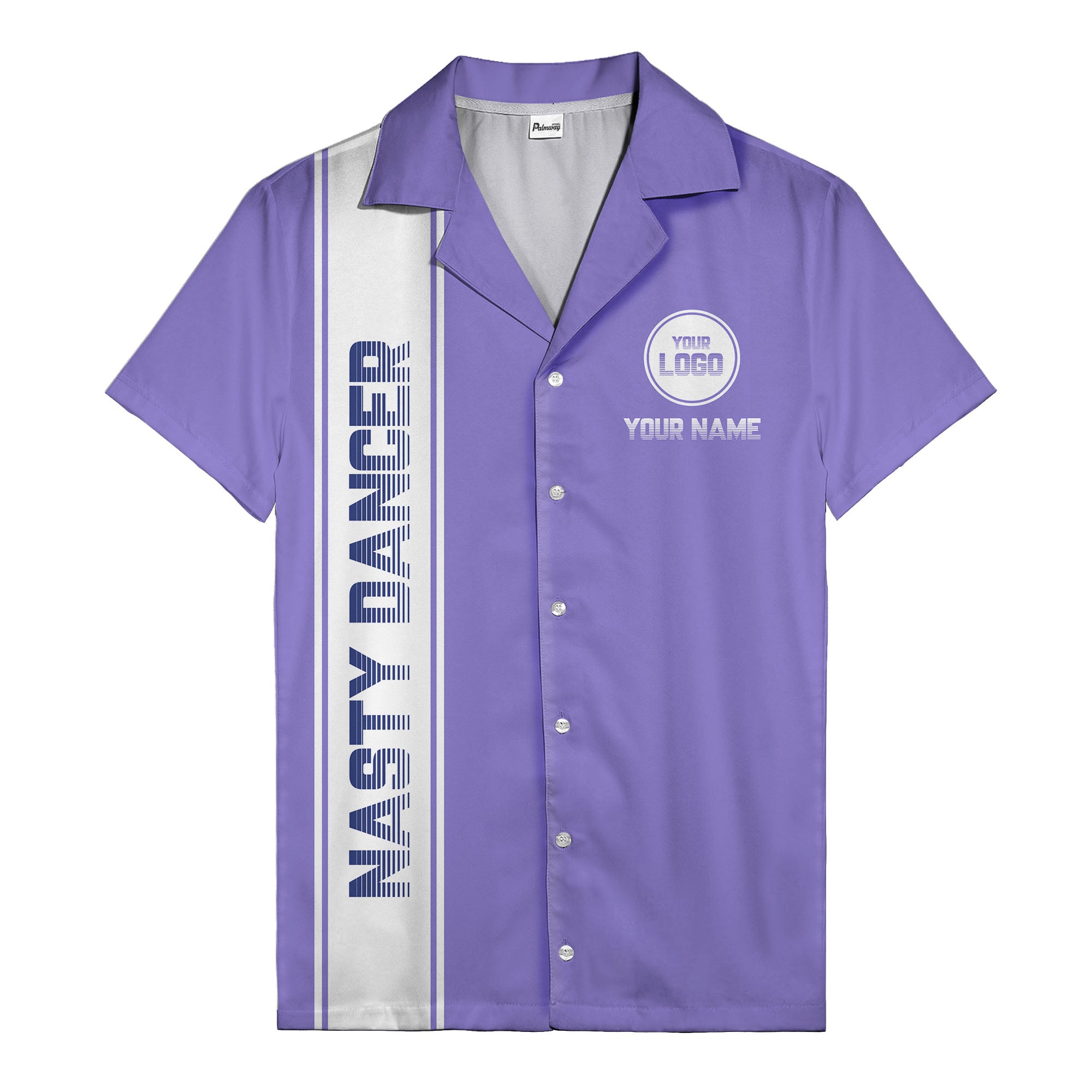 custom team logo striped black hawaiian shirt for spirit days