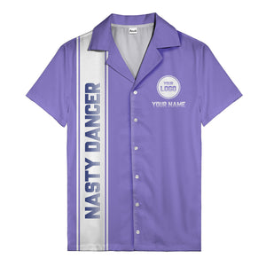 custom team logo striped black hawaiian shirt for spirit days