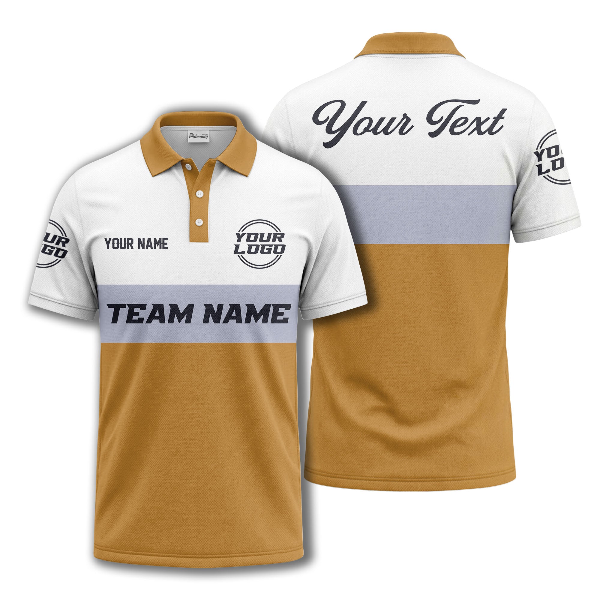 custom team name logo horizontal stripe polo shirt for men