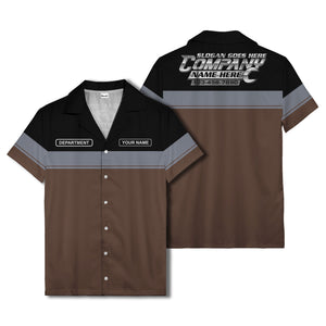 customizable department name gray stripe minimalist hawaiian shirt