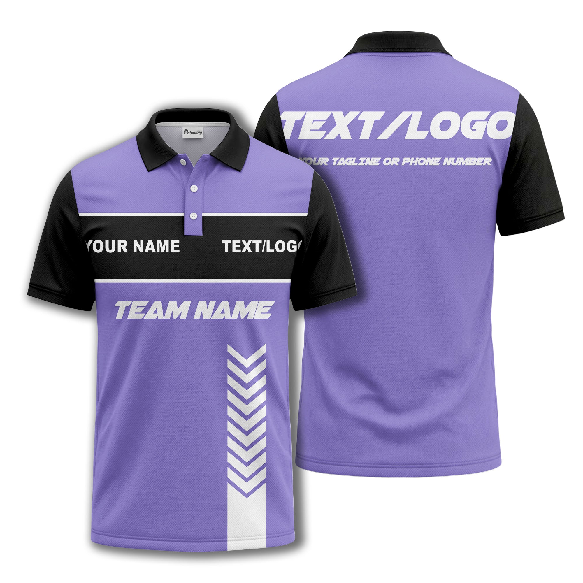 customizable team name chevron stripe polo shirt for men