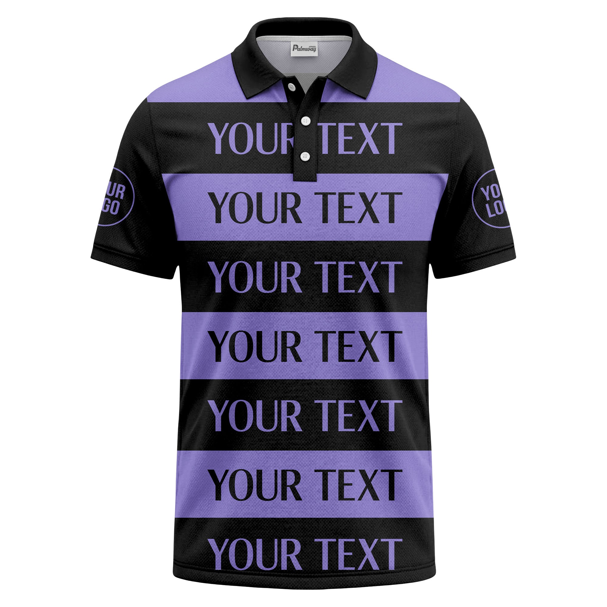customizable text on bold horizontal stripes polo shirt
