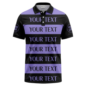 customizable text on bold horizontal stripes polo shirt