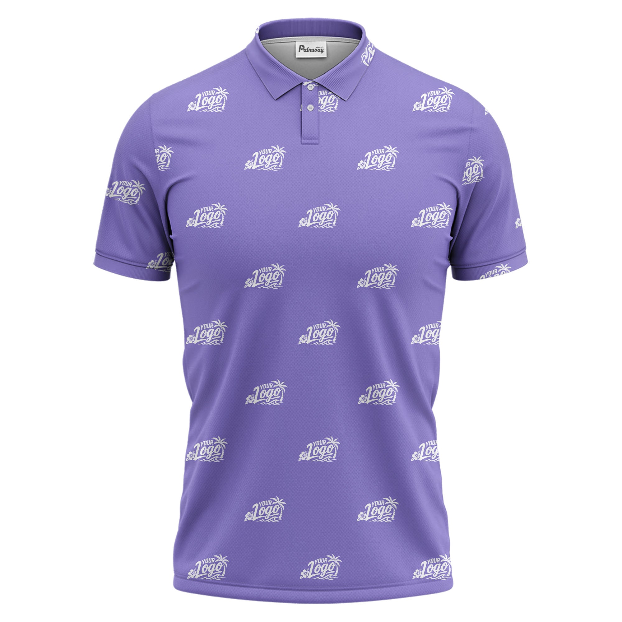 your logo repeat pattern black customizable professional polo shirt