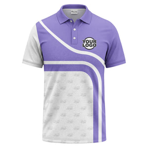 diagonal black-white custom logo stripe polo shirt for golf
